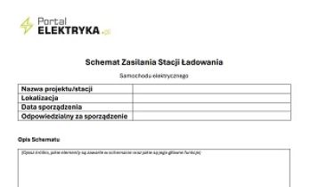 Protokół schematu zasilania stacji ładowania aut elektrycznych. Wzór 