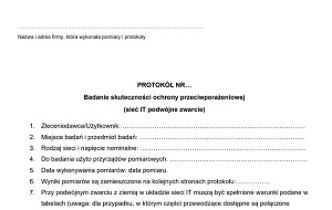 Sprawdzanie skuteczności ochrony przeciwporażeniowej w układzie sieci IT – podwójne zwarcie. Wzór