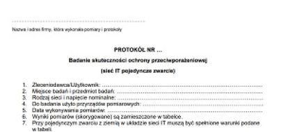 Sprawdzanie skuteczności ochrony przeciwporażeniowej w układzie sieci IT – pojedyncze zwarcie. Wzór